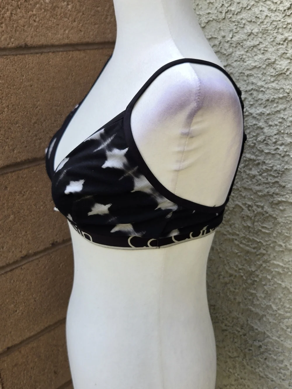 Calvin Klein Black & White Tie-Dye Triangle Bralette